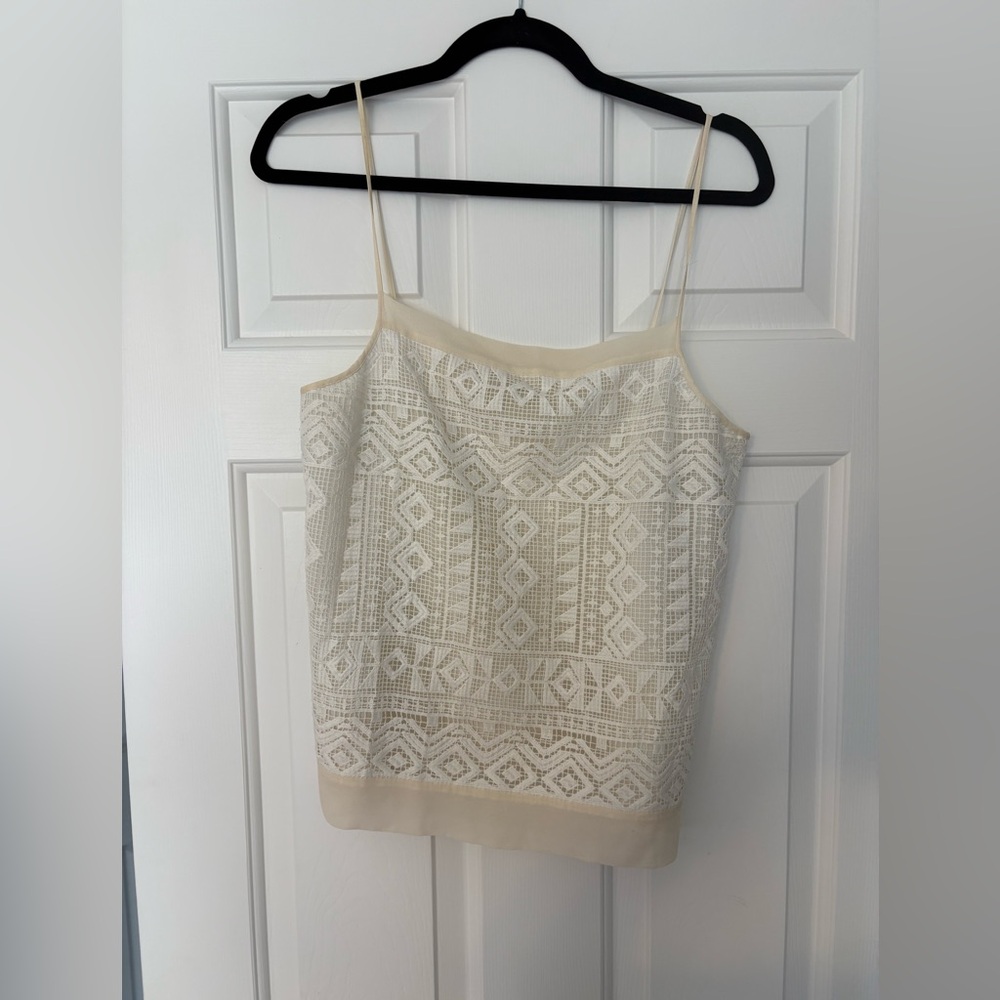 Club Monaco Cream Lace Overlay Camisole